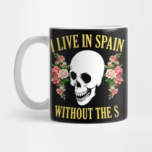 I Live in Spain Floral Vintage Mug